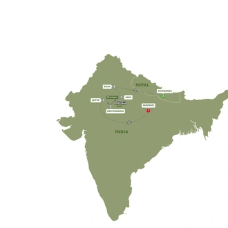 tourhub | Trafalgar | Best of India and Nepal | Tour Map