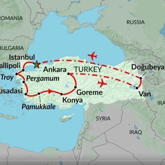 tourhub | Encounters Travel | Turkey Encounters tour | Tour Map