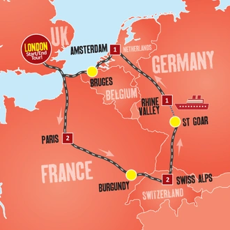 tourhub | Expat Explore Travel | Europe Taster Christmas | Tour Map