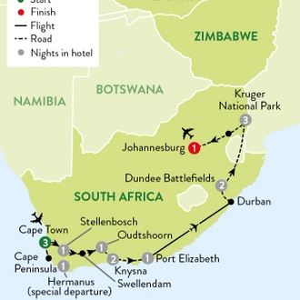 tourhub | Travelsphere | Ultimate South Africa | Tour Map