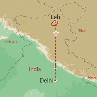 tourhub | World Expeditions | Remote Ladakh - Snia Valley and Lasermo La | Tour Map