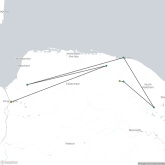 tourhub | Brightwater Holidays | England: Stately Homes and Seaside Castles of Norfolk 5192 | Tour Map