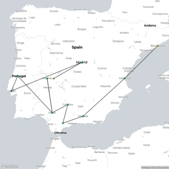 tourhub | Click Tours | Charming Spain & Portugal - 10 Days | Tour Map