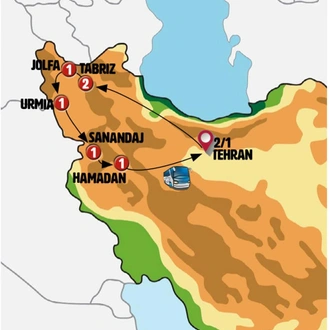 tourhub | Europamundo | Tehran and beauties of the Persian West | Tour Map