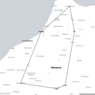 tourhub | Oasis Overland | Moroccan Circuit - 2025 | Tour Map