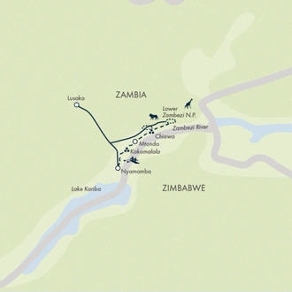 tourhub | Exodus Adventure Travels | Zambezi Canoe Safari | Tour Map