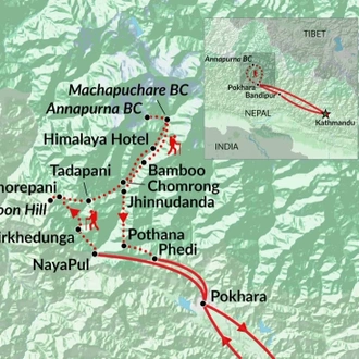 tourhub | Encounters Travel | Annapurna Sanctuary Trek | Tour Map