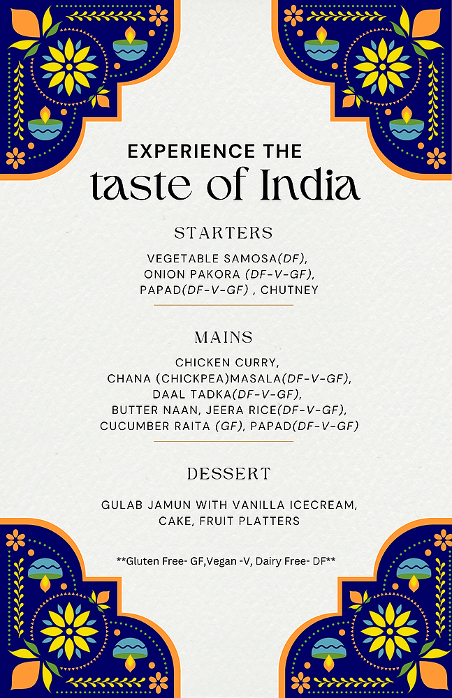 Annual Cultural Celebration: A Journey Through India - Menu