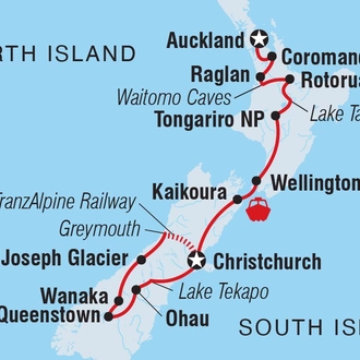 tourhub | Intrepid Travel | New Zealand Uncovered (Northbound)  | Tour Map