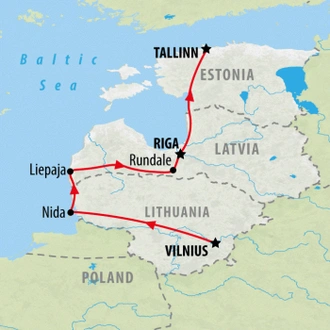 tourhub | On The Go Tours | Baltic Capitals Explorer - 10 days | Tour Map