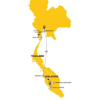 tourhub | Costsaver | Thailand and Malaysia Explorer | Tour Map