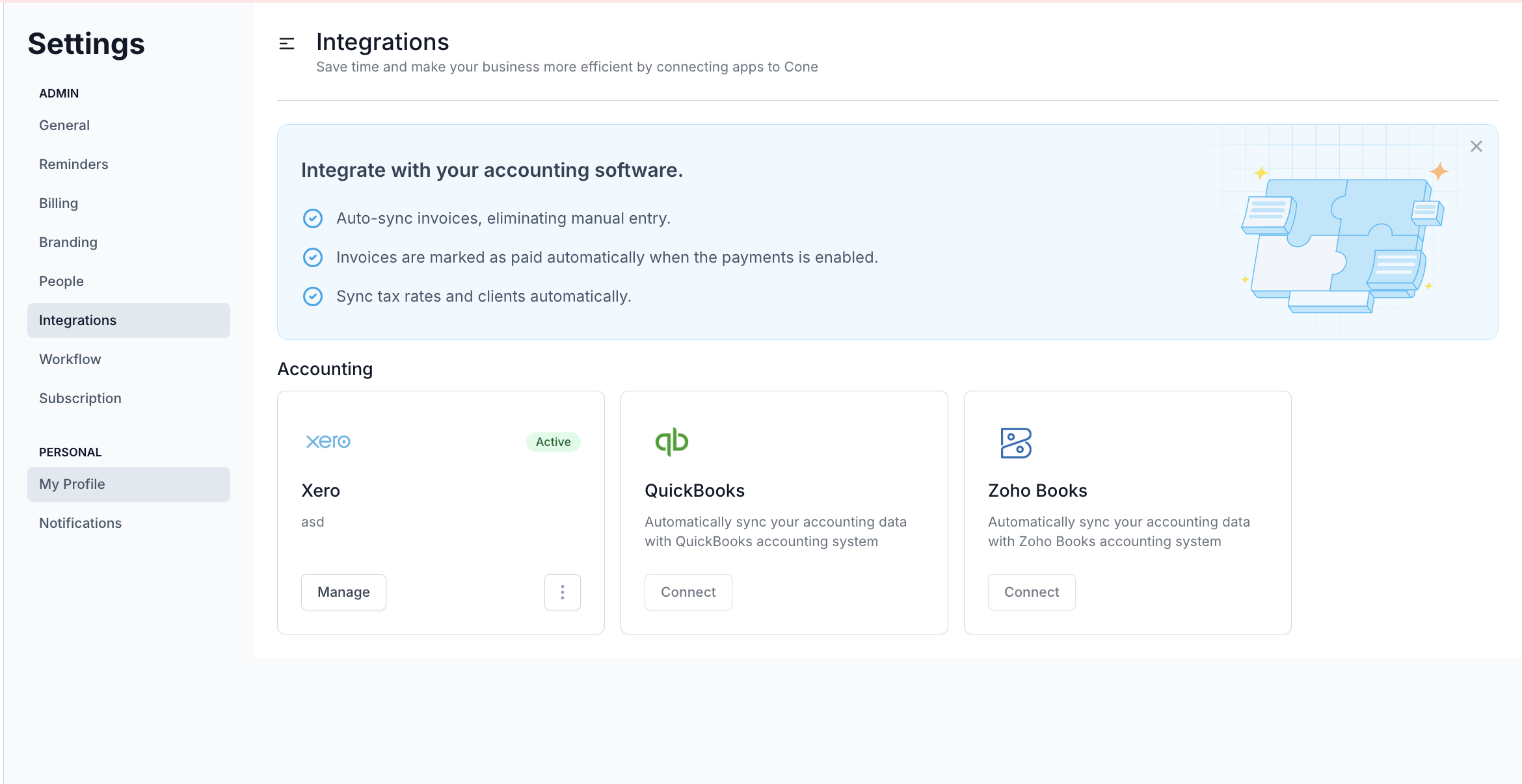 Xero integration