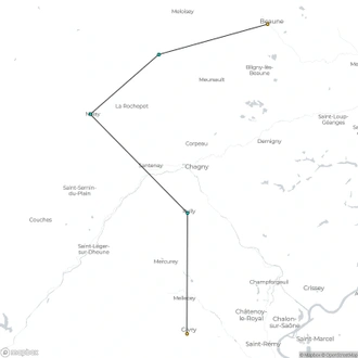 tourhub | Walkers' Britain | Burgundy Vineyard Trails | Tour Map