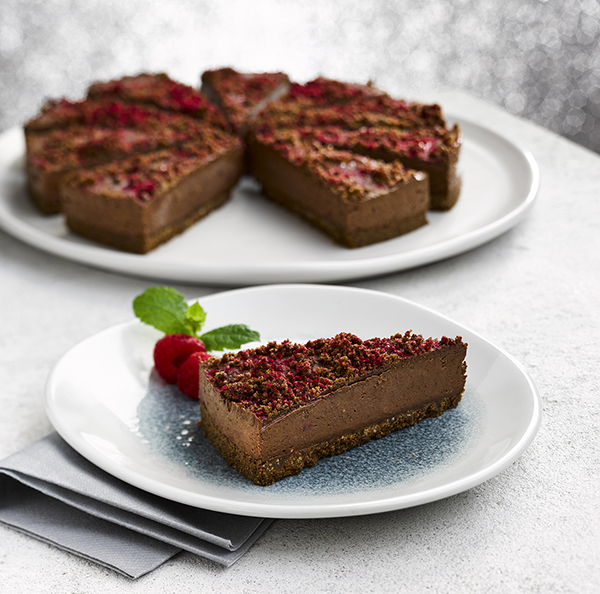 Bidfood's vegan Belgian chocolate and raspberry torte