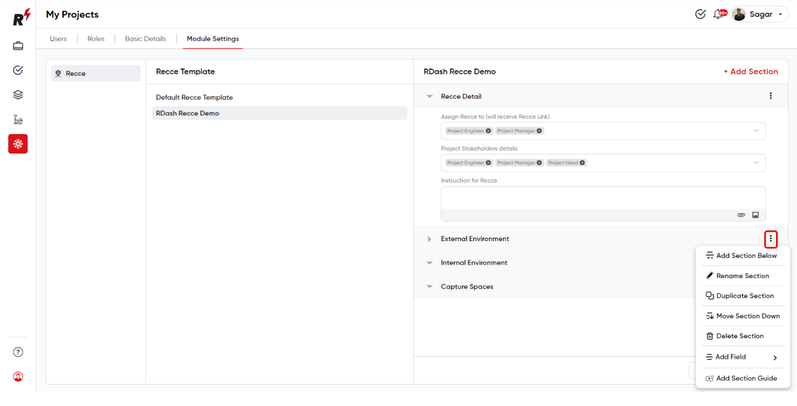 How to create a Recce Template