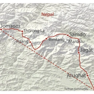tourhub | World Expeditions | GHT Manaslu & Annapurna | Tour Map