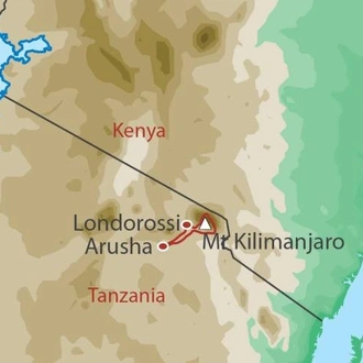 tourhub | World Expeditions | Kilimanjaro - Remote Northern Circuit | Tour Map