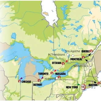 tourhub | Europamundo | East Coast and Dreamed Canada | Tour Map