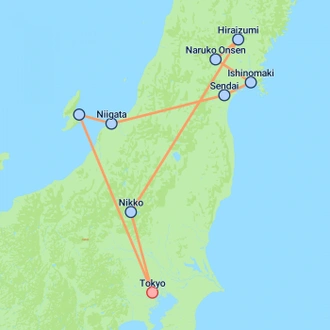 tourhub | On The Go Tours | Best of Northern Honshu - 15 days | Tour Map