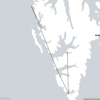 tourhub | HX Hurtigruten Expeditions | Svalbard in Summer - Under the Midnight Sun | Tour Map