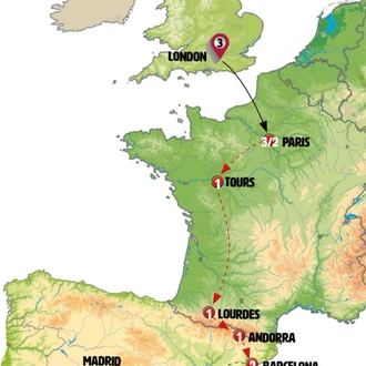 tourhub | Europamundo | London to Barcelona | Tour Map
