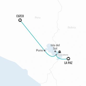 tourhub | Bamba Travel | Lake Titicaca & Isla del Sol Explorer 3D/2N (La Paz to Cuzco) | Tour Map