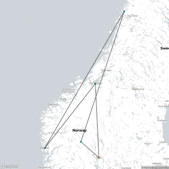 tourhub | Today Voyages | Spectacular Norwegian Fjords with Havila Cruise Experience | Tour Map