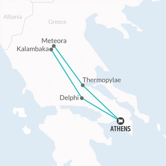 tourhub | Bamba Travel | Delphi & Meteora 2D/1N | Tour Map