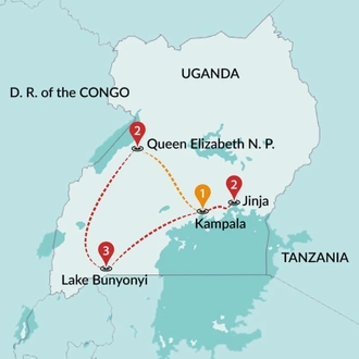tourhub | Travel Talk Tours | Troop to the Gorillas-Accommodated | Tour Map