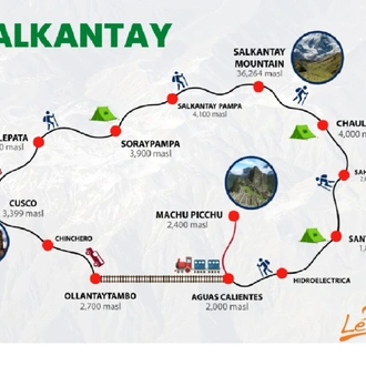 tourhub | LEAD ADVENTURES | Peru Experience Salkantay  Trek | Tour Map