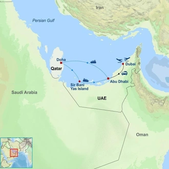 tourhub | Indus Travels | Dubai and 03 Nights Persian Gulf Cruise | Tour Map