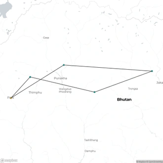 tourhub | Le Passage to India | Bhutan, 10 days tour (On Request) | Tour Map