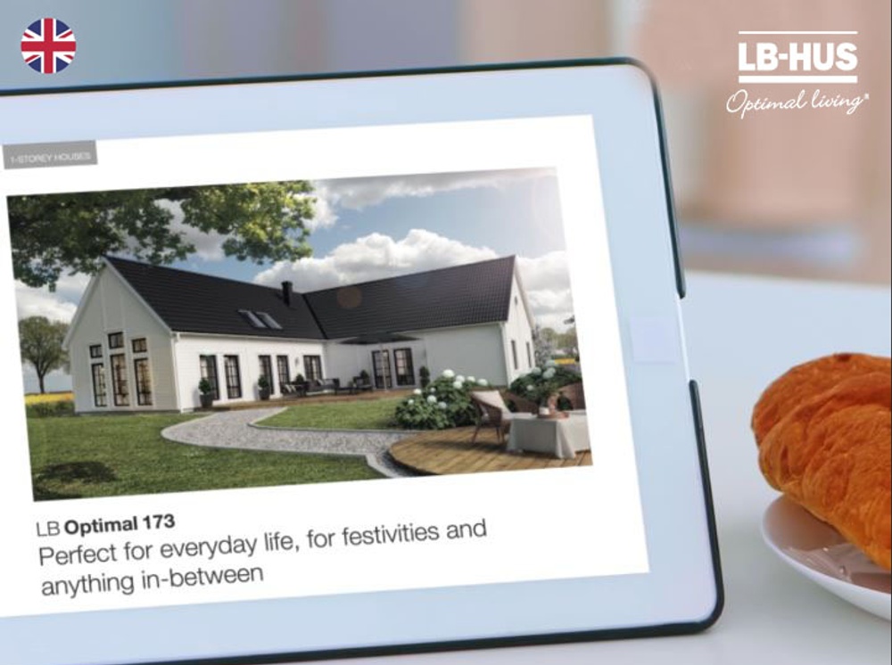 Great news! Our LB Optimal catalogue is finally available in English. Be inspired by images, floor plans and customer stories – and find the house that you deserve.