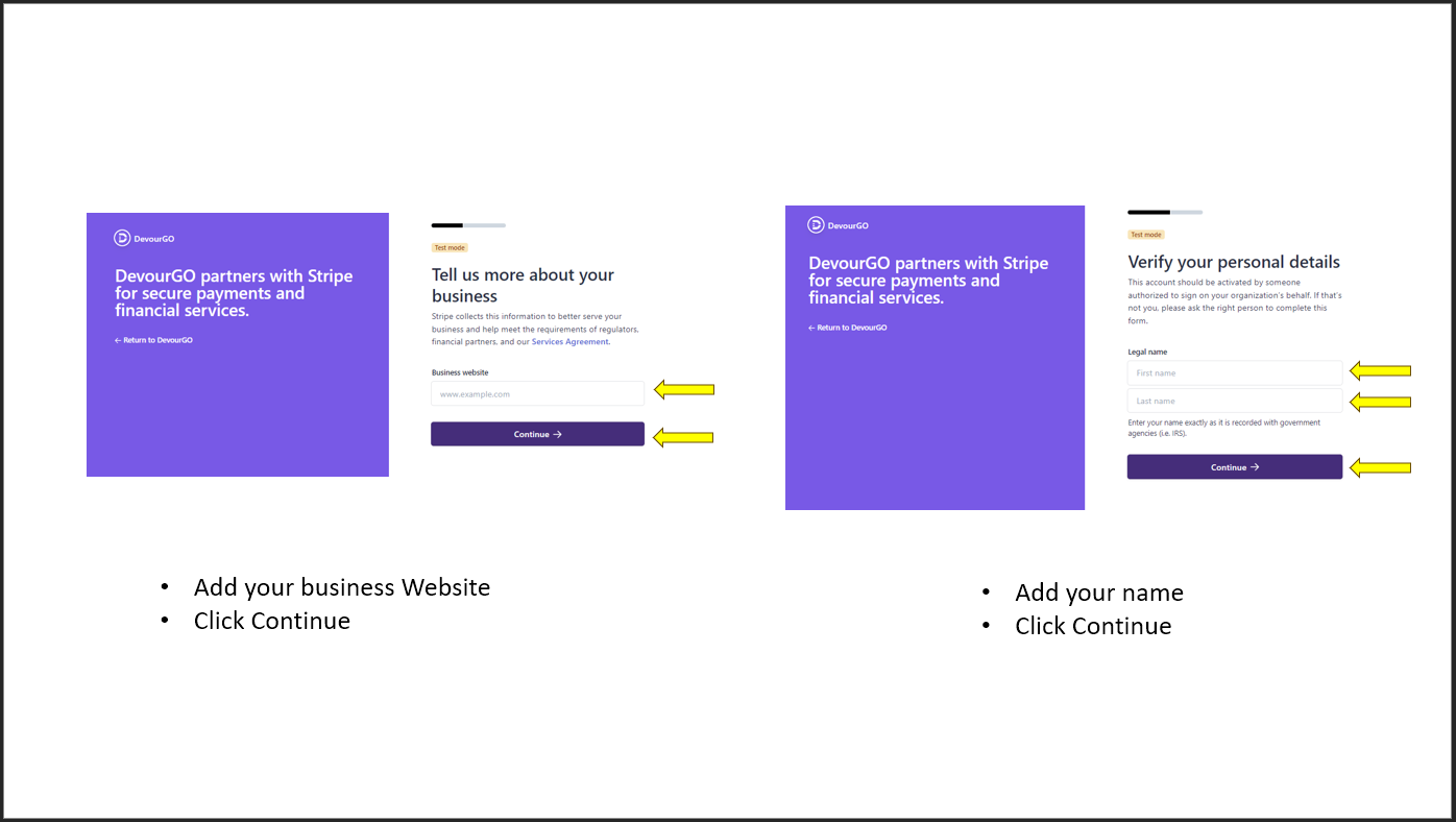 Stripe Set Up Walkthrough 