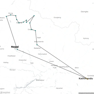 tourhub | Sherpa Expedition Teams | Nar Phu Valley Trek | Tour Map