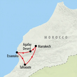 tourhub | On The Go Tours | Marrakech, Agafay & Coast - 5 days | Tour Map