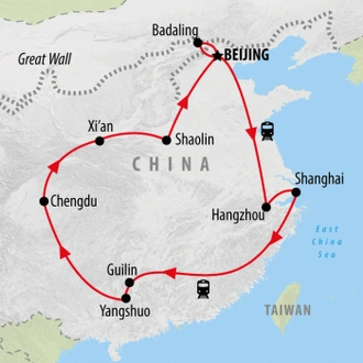 tourhub | On The Go Tours | Essential China Adventure - 22 Days | Tour Map