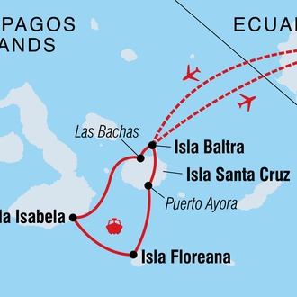 tourhub | Intrepid Travel | Galapagos Encounter: Southern Islands (Grand Queen Beatriz) | Tour Map