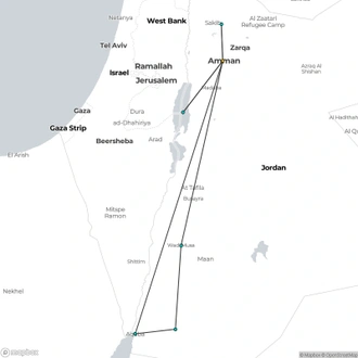 tourhub | Encounters Travel | Jordan Family Adventure tour | Tour Map