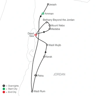 tourhub | Globus | Jordan Escape | Tour Map