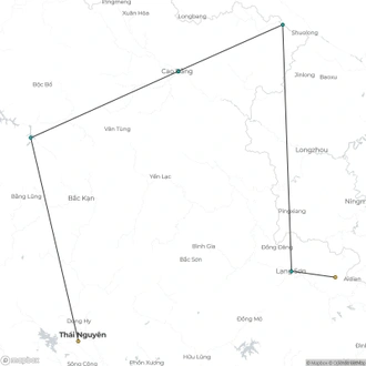 tourhub | Mr Linh's Adventures | Cycling Tour Through Northeast Vietnam 6 days 5 nights | Tour Map