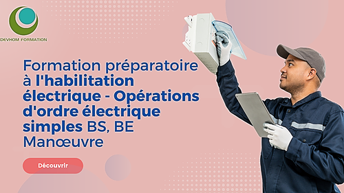 Représentation de la formation : Formation préparatoire à l'habilitation électrique - Opérations d'ordre électrique simples BS, BE Manœuvre