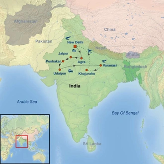tourhub | Indus Travels | Fascinating India | Tour Map