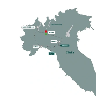 tourhub | Trafalgar | Northern Italy including Cinque Terre | Tour Map