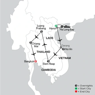 tourhub | Cosmos | Highlights of Southeast Asia | Tour Map