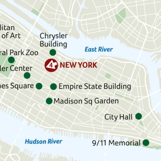 tourhub | Saga Holidays | New York, New York - the city that never sleeps | Tour Map
