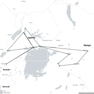 tourhub | Encounters Travel | Gorillas & Plains tour | Tour Map