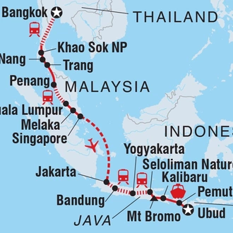 tourhub | Intrepid Travel | Bangkok to Bali | Tour Map