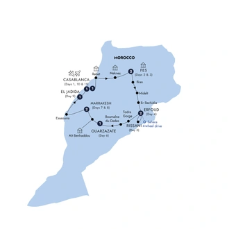 tourhub | Insight Vacations | Best of Morocco - Classic Group, Winter | Tour Map