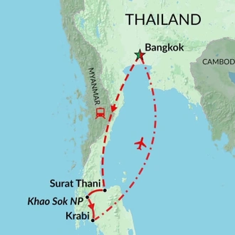 tourhub | Encounters Travel | Wet & Wild in Thailand tour | Tour Map